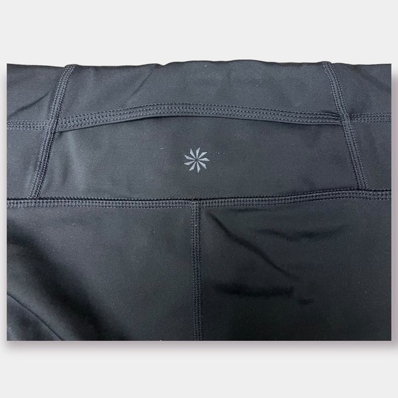 Athleta Aura Sonar Mesh Panels Black Capri cropped leggings Size Medium - Picture 4 of 6